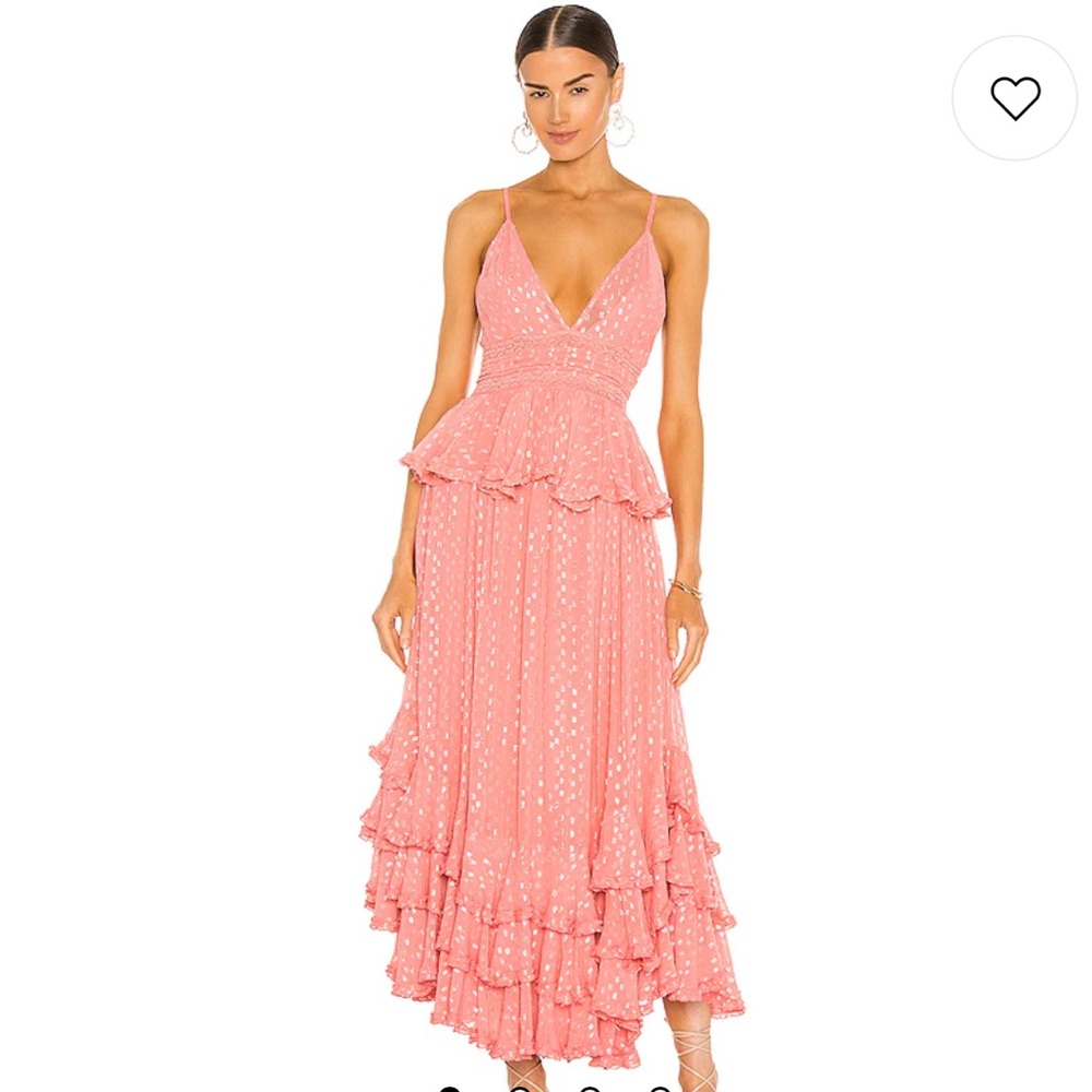 Rococo Sand Lurex Ruffle Maxi Dress